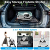 4 Wheels Pet Stroller Foldable Carrier Strolling Cart Travel Jogger Pet Stroller with Removable Liner Storage Basket for Dog Cat - 11 of 13