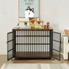 furniture dog crate open doors full view