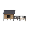 Outdoor Large Wooden Cabin House Style Wooden Dog Kennel with Porch side view