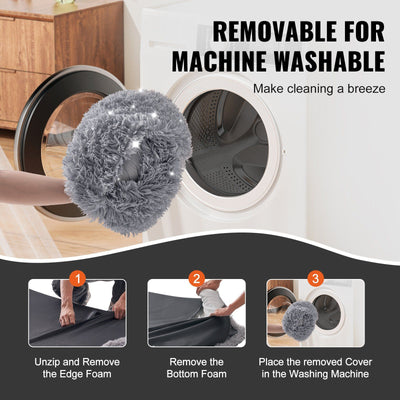 VEVOR Human Dog Bed 72 x48x10in Large Human Size Dog Bed Washable PV Velvet Grey - 5 of 7