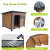 45" Large Solid Wood Dog House, Waterproof PVC Plastic Roof, double roof material