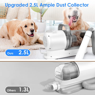 Professional Pet Hair Grooming Vacuuming Kit with 7 Grooming Tools Dog Clipper 2.5L Dust Cup 10000PA Strong Suction Low Noise Hair Remover Pet Hair Grooming Supplies for Dogs Cats - 8 of 12