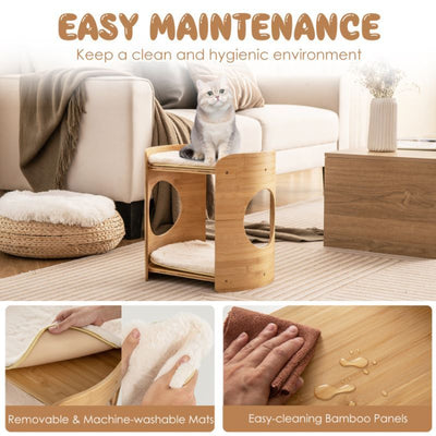 Cat Furniture 2-Tier Cute Small Cat Tree for Indoor3 of 14