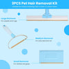 3Pcs Pet Hair Removal Kit Multi-Fabric Dog Cat Hair Scraper Lint Shaver Rake Adjustable Telescopic Rod For Carpet Rug Clothes Couch - 2 of 12