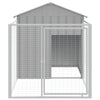 Dog House with Run Light Gray 46.1"x79.1"x48.4 front view