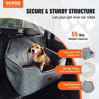 VEVOR Dog Booster Car Seat Pet Car Seat for Medium Large Dog up to 55 lbs. Gray - 2 of 8
