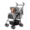 4 Wheels Pet Stroller Foldable Carrier Strolling Cart Travel Jogger Pet Stroller with Removable Liner Storage Basket for Dog Cat - 6 of 13