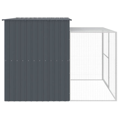 Dog House with Run Anthracite 84.3"x99.6"x71.3 Enclosed Back