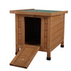 Modern Wooden Rabbit Cat Dog Hutch, Indoor/Outdoor Retreat House door open