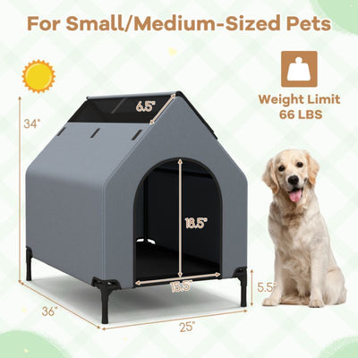 Pet House with Ventilated Windows for Indoor & Outdoor dimensions