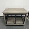 Furniture Style Dog Crate Side Table on Wheels with Double Doors and Lift Top.Grey,38.58''w x 25.5''d x 27.36''h. - 1 of 15