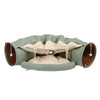 Cat's Telescopic Tunnel Cushioned Bed  green and cream