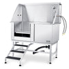 VEVOR 50" Pet Dog Bathing Station w/Stairs, Professional Stainless Steel Dog Grooming Tub Left - 1 of 7