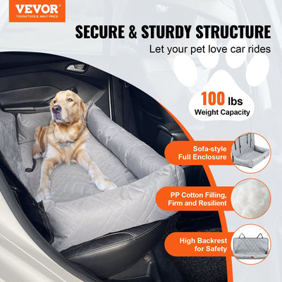 VEVOR Dog Booster Car Seat Pet Car Seat for Medium Large Dog up to 100 lbs. Gray - 2 of 8