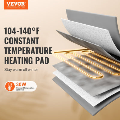 VEVOR Elevated Heated Cat House Cuboid Kitty Shelter with Heated Pad Green (M) - 2 of 7