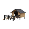 Outdoor Large Wooden Cabin House Style Wooden Dog Kennel with spacious porch