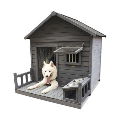 Large dog house, 44.2" long x 44.6" wide x 44.6" Full view