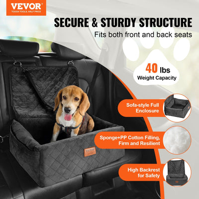 VEVOR Dog Booster Car Seat Pet Car Seat for Small Medium Dog up to 40 lbs. Black - 2 of 8