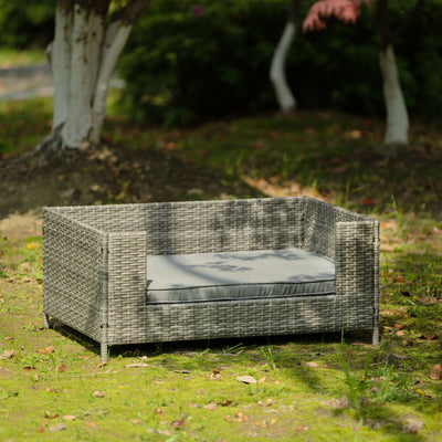 Dog Bed, Pet Bed, Pet Enclosures, Pet Outdoor Furniture, Pet Patio Furniture, Seasonal PE Wicker Pet Furniture, Dog Bed With Cushion - 7 of 15