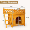 2-Story Wooden Feral Cat House Dog House for Outdoor and Indoor, Pet House with Stairs, Yellow  5 of 9