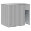 Dog House with Run Light Gray 84.3"x420.9"x71.3" Galvanized Steel door opening