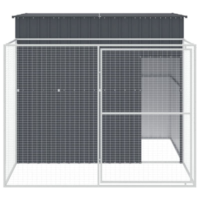 Dog House with Run Anthracite 84.3"x99.6"x71.3 protection