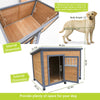 45" Large Solid Wood Dog House, Waterproof PVC Plastic Roof, Dimensions