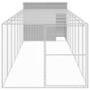 Dog House with Run Light Gray 84.3"x340.6"x71.3" sturdy