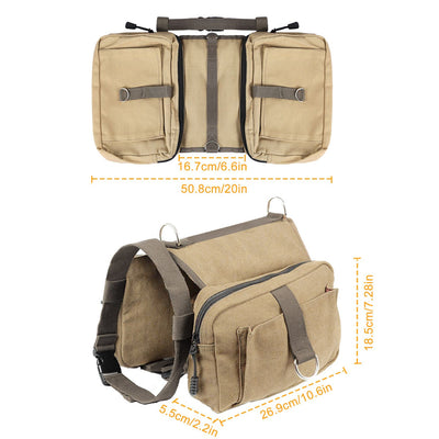 Pet Dog Backpack Hound Hiking Camping Saddle Bag Cotton Canvas For Medium Large Dog - 7 of 11