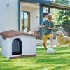 34 inch Large Plastic Dog House with Liftable Roof Raised feet