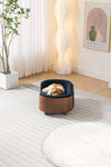 Scandinavian style Elevated Dog Bed Pet Sofa With Solid Wood legs and Walnut Bent Wood Back, Cashmere Cushion, Small Size - Blue = 6 of 14