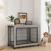 Furniture Style Dog Crate Side Table on Wheels with Double Doors and Lift Top.Grey,38.58''w x 25.5''d x 27.36''h. - 2 of 15