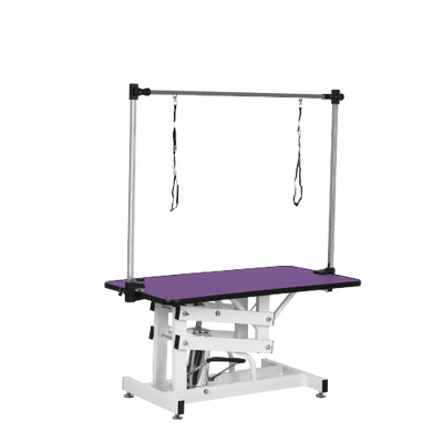 42.5INCH HYDRAULIC PET GROOMING TABLE WITH "H" ARM PURPLE - 1 of 10