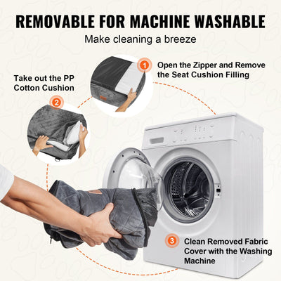 VEVOR Dog Booster Car Seat Pet Car Seat for Small Medium Dog up to 40 lbs Gray = 5 of 8