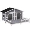 Dog House- Gray, White outside gray