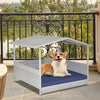 Wicker Dog House with Waterproof Roof  outdoors