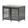 Furniture dog crate sliding iron door dog crate with mat. (Grey,43.7''W x 30''D x 33.7''H) - 7 of 19