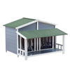 Wooden Outdoor and Indoor Dog House green roof