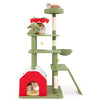 61 Inches Cute Christmas Cat Tree with Sisal Scratching Posts and 2 Condos - 1 of 10