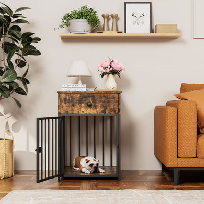 Dog Crate Furniture, Dog House, Front door open
