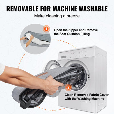 VEVOR Dog Booster Car Seat Pet Car Seat for Medium Large Dog up to 100 lbs. Gray - 5 of 8