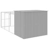 Dog House with Run Light Gray 84.3"x179.9"x71.3" end view