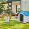 28 inch Raised Plastic Dog House outside home