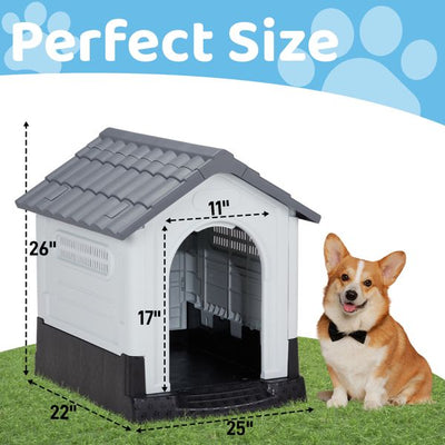 26 inch Plastic Dog House, Indoor Outdoor Doghouse 4 of 13