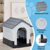 33 inch Large Plastic Dog House, Indoor Outdoor Doghouse Pet House with Air Vents and Elevated Floor, Insulated Water Resistant Puppy Shelter Kennel, Gray & White - 6 of 13