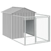 Dog House with Run Light Gray 46.1"x79.1"x48.4 house and run