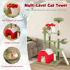 61 Inches Cute Christmas Cat Tree with Sisal Scratching Posts and 2 Condos - 10 of 10