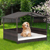 Outdoor Wicker Dog House with Weatherproof Roof Outside wit dog