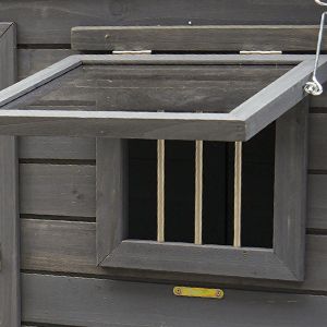 Large dog house, 44.2" long x 44.6" wide x 44.6" Ventilation window