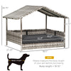 Wicker Dog House Outdoor with Canopy Dimensions